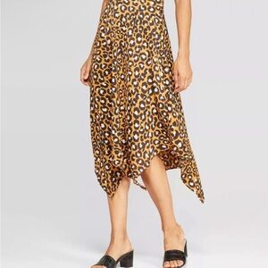 NEW! Who What Wear Leopard Print Midi Skirt Plus Size
